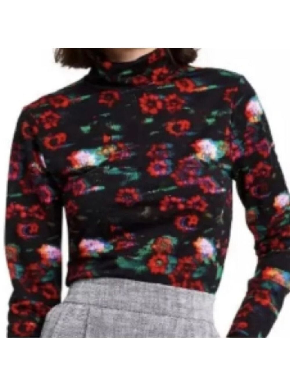 Rachel Comey X Target Long Sleeve Turtleneck  Kodak Red Floral NWT Size XXS - Picture 7 of 15